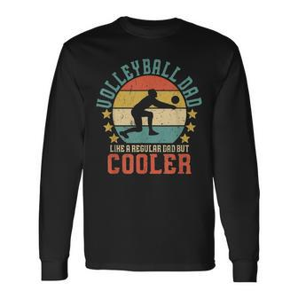 Volleyball Dad Vintage Volleyball Player Fathers Day Long Sleeve T-Shirt - Seseable