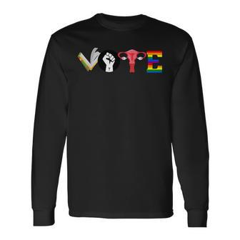 Vote Banned Books Reproductive Rights Blm Political Activism Long Sleeve T-Shirt - Thegiftio UK