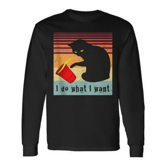Do What I Want Vintage Black Cat Red Cup My Cat V2 Long Sleeve T-Shirt - Seseable