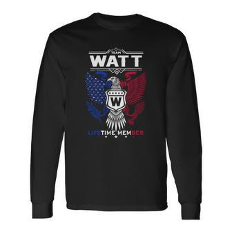 Watt Name Watt Eagle Lifetime Member Gif Long Sleeve T-Shirt - Seseable