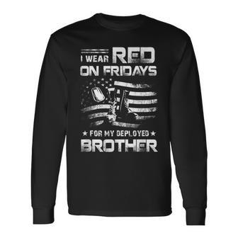 I Wear Red On Friday For My Brother Support Our Troops Long Sleeve T-Shirt - Seseable