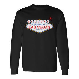 Welcome To Las Vegas Novelty Souvenir Sign Vacation Long Sleeve T-Shirt T-Shirt | Mazezy