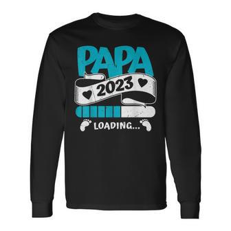 Werdender Papa 2023 Langarmshirts, Ankündigung Vaterschaft Tee - Seseable