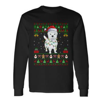 Westie Dog Lover Xmas Santa Ugly Westie Christmas Long Sleeve T-Shirt - Monsterry