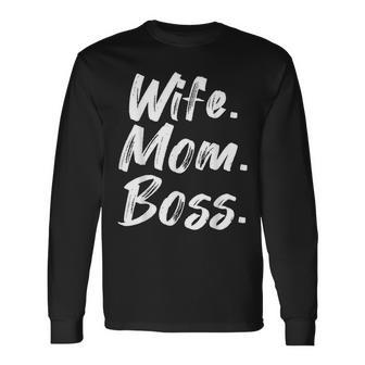 Wife Mom Boss Mama Mutter Muttertag Langarmshirts - Seseable