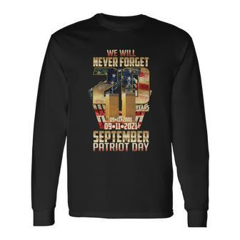 We Will Never Forget September 11 9 11 Patriot Day 20 Years Anniversary Men Women Long Sleeve T-Shirt T-shirt Graphic Print - Thegiftio UK