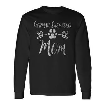 Womens German Shepherd Mom Shepherd Lover Owner Dog Mom Gift Men Women Long Sleeve T-shirt Graphic Print Unisex - Seseable