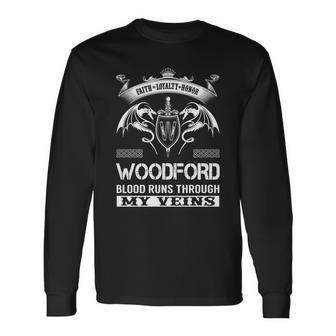 Woodford Blood Runs Through My Veins Long Sleeve T-Shirt - Seseable