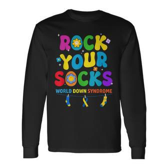 World Down Syndrome Day Rock Your Socks Awareness Long Sleeve T-Shirt T-Shirt | Mazezy
