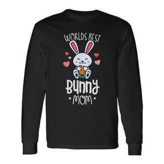 Worlds Best Bunny Mom For Women Rabbit Lover Gifts Men Women Long Sleeve T-shirt Graphic Print Unisex - Seseable