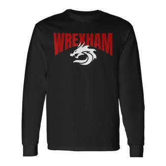Wrexham Wales Dragon Welsh Uk Men Women Long Sleeve T-Shirt T-shirt Graphic Print - Thegiftio