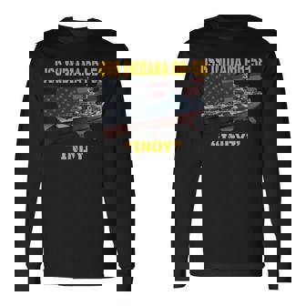 Ww2 American Warship & Uss Indiana Bb-58 Battleship Veterans Long Sleeve T-Shirt - Seseable