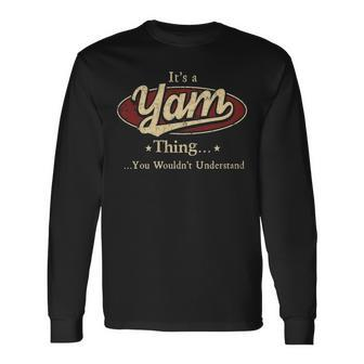 Yam Personalized Name Name Print S With Name Yam Long Sleeve T-Shirt - Seseable