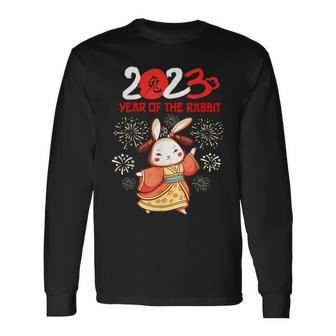 Year Of The Rabbit Happy Chinese New Year 2023 Long Sleeve T-Shirt - Thegiftio UK