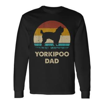 Yorkipoo Dad For Men Yorkipoo Dog Lovers Vintage Dad Long Sleeve T-Shirt - Seseable