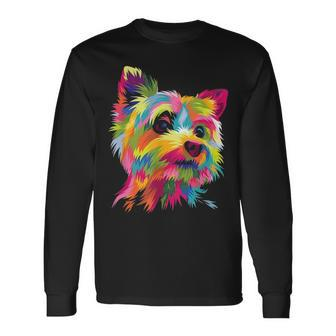 Yorkshire Terrier Yorkie Pop Art Popart Dog Long Sleeve T-Shirt - Seseable