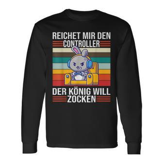 Zocken Reichet Mir Den Controller König Konsole Gamer V2 Langarmshirts - Seseable