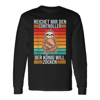 Zocken Reichet Mir Den Controller König Konsole Gamer V3 Langarmshirts - Seseable