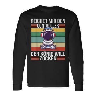 Zocken Reichet Mir Den Controller König Ps5 Konsole Gamer Langarmshirts - Seseable