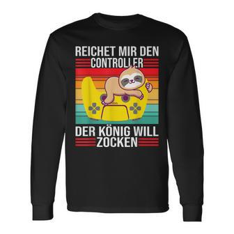 Zocken Reichet Mir Den Controller König Ps5 Konsole Gamer V4 Langarmshirts - Seseable