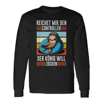 Zocken Reichet Mir Den Controller König Ps5 Konsole Gamer V5 Langarmshirts - Seseable