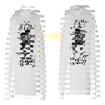 19Th Birthday Decorations Girl Messy Bun 19 Years Old Bday Long Sleeve T-Shirt | Mazezy