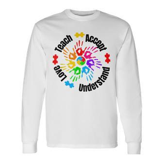 Accept Understand Love Autism Awareness Month Autism Support V3 Long Sleeve T-Shirt - Seseable