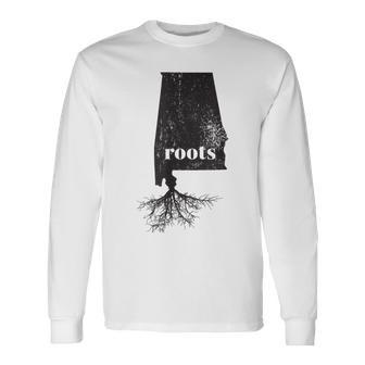 Alabama Roots State Map Home Grown Love Pride Gift Men Women Long Sleeve T-shirt Graphic Print Unisex - Seseable