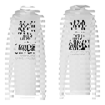 Ask Me About My Grandcat Grandma Granddad Cat Dad Pet Love V2 Men Women Long Sleeve T-Shirt T-shirt Graphic Print - Thegiftio