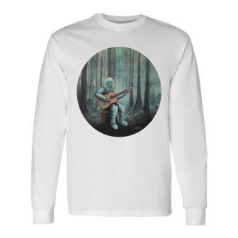 Astronaut Playing Guitar Music Long Sleeve T-Shirt T-Shirt | Mazezy