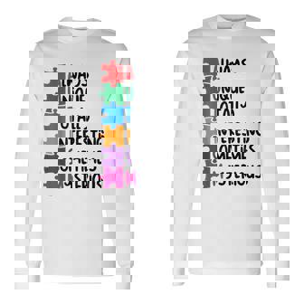 Autism Always Unique Intelligent April Autism Awareness Dad Long Sleeve T-Shirt - Thegiftio