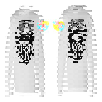 Autism Awareness Puzzle Piece Sunglasses Proud Autism Dad Long Sleeve T-Shirt - Thegiftio UK