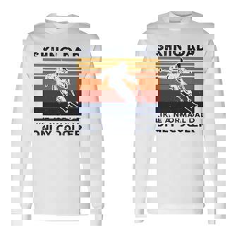 Awesome Skiing Dad Like A Normal Dad Only Cooler Vintage Long Sleeve T-Shirt T-Shirt | Mazezy