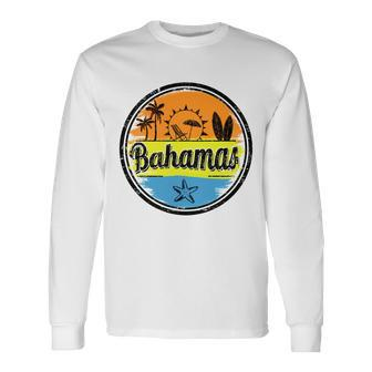 Bahamas Retro Circle Long Sleeve T-Shirt - Monsterry