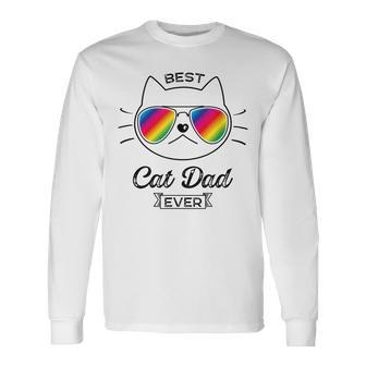 Best Cat Dad Ever Cat Daddy Sunglasses Long Sleeve T-Shirt T-Shirt | Mazezy