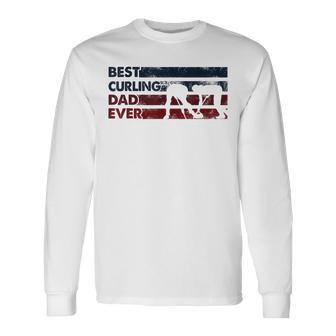 Best Dad Ever Father Vintage Curling Long Sleeve T-Shirt T-Shirt | Mazezy