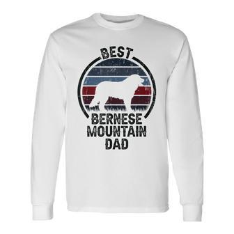 Best Dog Father Dad Vintage Berner Bernese Mountain Long Sleeve T-Shirt - Seseable