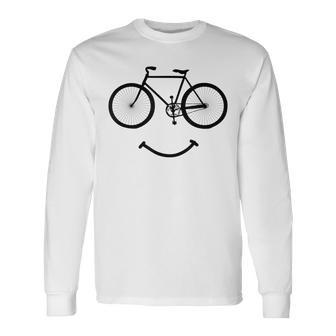 Bicycle And Smile Bicycling Black Long Sleeve T-Shirt | Mazezy