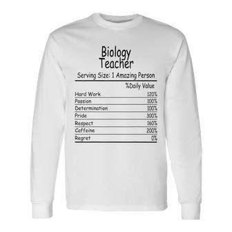 Biology Teacher Amazing Person Men Women Long Sleeve T-Shirt T-shirt Graphic Print - Thegiftio UK