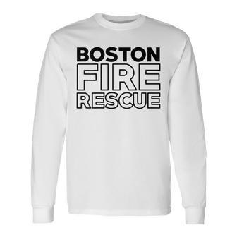 Boston Massachusetts Fire Department Firefighter Duty Long Sleeve T-Shirt - Seseable