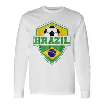 Brazil Soccer Jersey 2022 World Brazilian Football Fan Men Women Long Sleeve T-Shirt T-shirt Graphic Print - Thegiftio UK