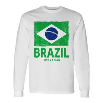 Brazilian Flag Idea For Men & Brazil Flag Heritage Men Women Long Sleeve T-shirt Graphic Print Unisex - Seseable
