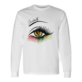 Bright Eyes Junenth Junenth Eye African American Long Sleeve T-Shirt | Mazezy