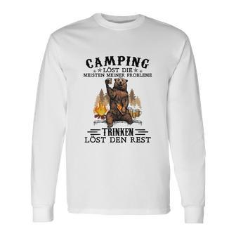 Camping Langarmshirts Lustiger Spruch mit Bärenmotiv, Problemlösungs-Langarmshirts - Seseable