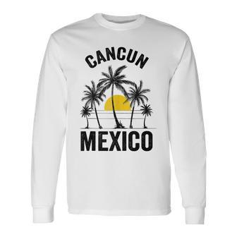 Cancun Beach Souvenir Mexico 2023 Vacation Long Sleeve T-Shirt - Seseable