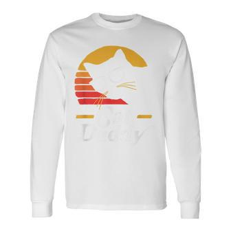 Cat Daddy Vintage Eighties Style Cat Hipster Glasses Retro V2 Long Sleeve T-Shirt - Seseable