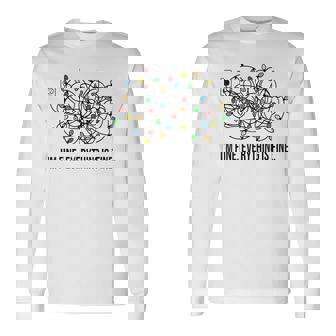 Christmas Lights Im Fine Everything Is Fine Ugly Christmas Men Women Long Sleeve T-shirt Graphic Print Unisex - Seseable