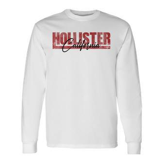 City Of Hollister California Ca Vintage Athletic Sports Long Sleeve T-Shirt T-Shirt | Mazezy DE