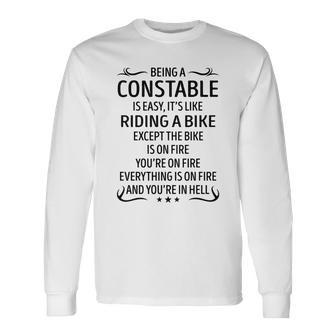 Being A Constable Like Riding A Bike Long Sleeve T-Shirt - Seseable