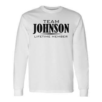 Cornhole Team Johnson Family Last Name Top Lifetime Member Men Women Long Sleeve T-shirt Graphic Print Unisex - Seseable
